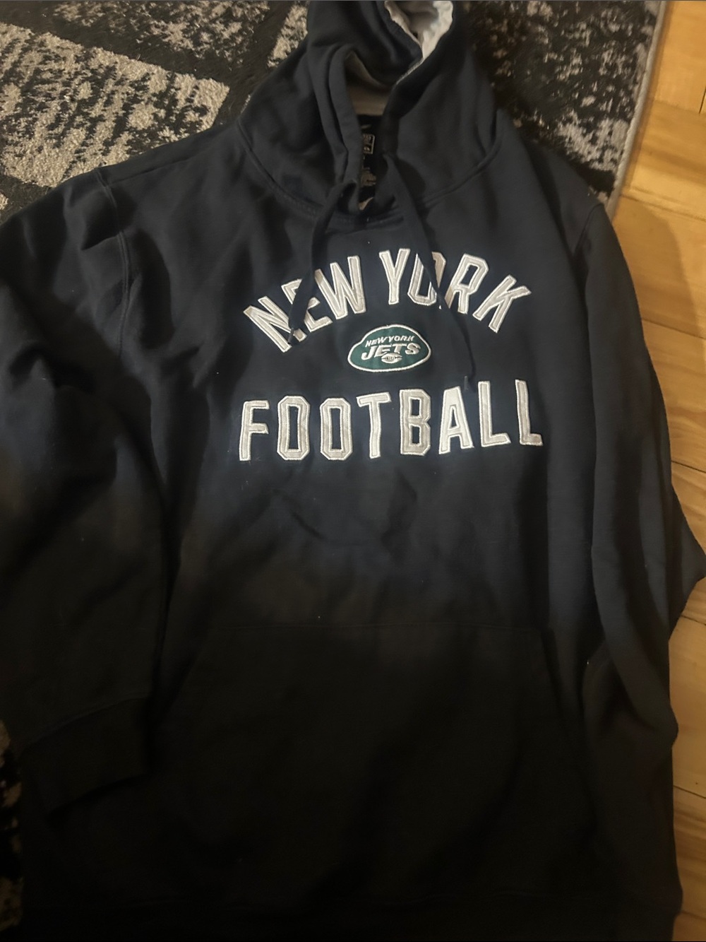 New York Jets Black Football Pullover Hoodie